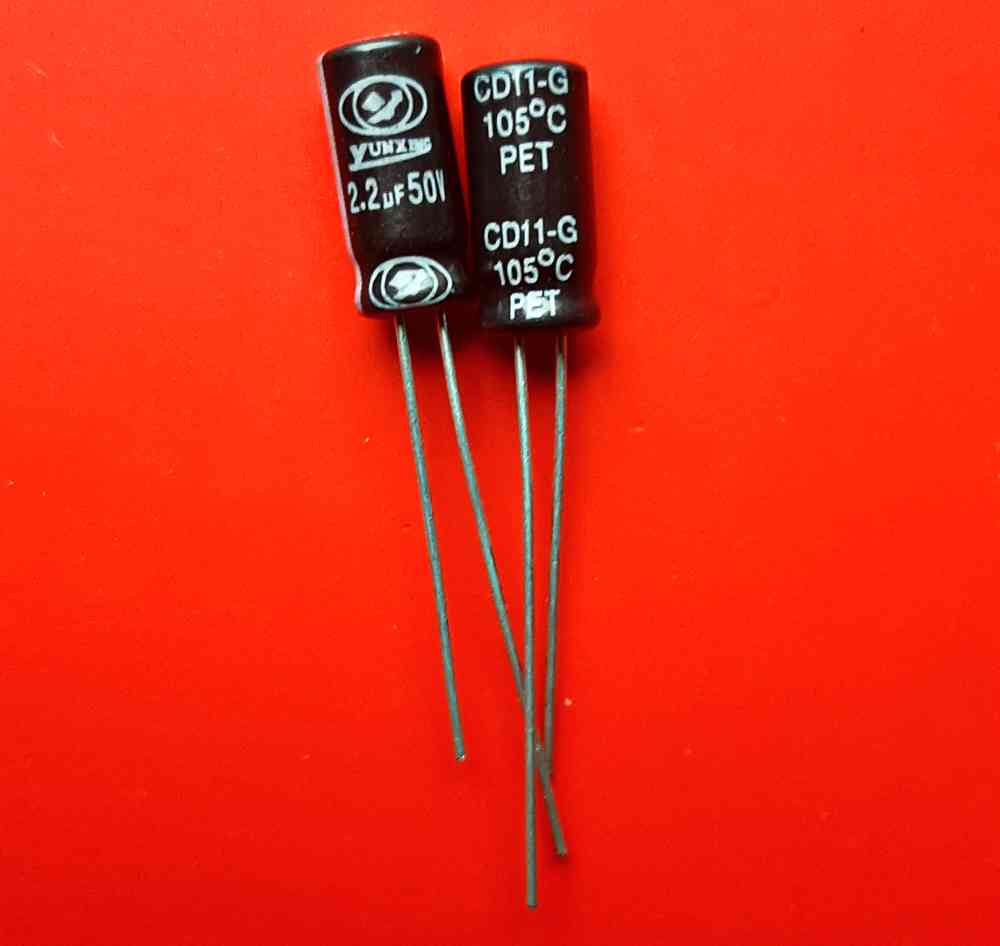 2.2uF 50V Electrolytic Capacitor - 50PCs